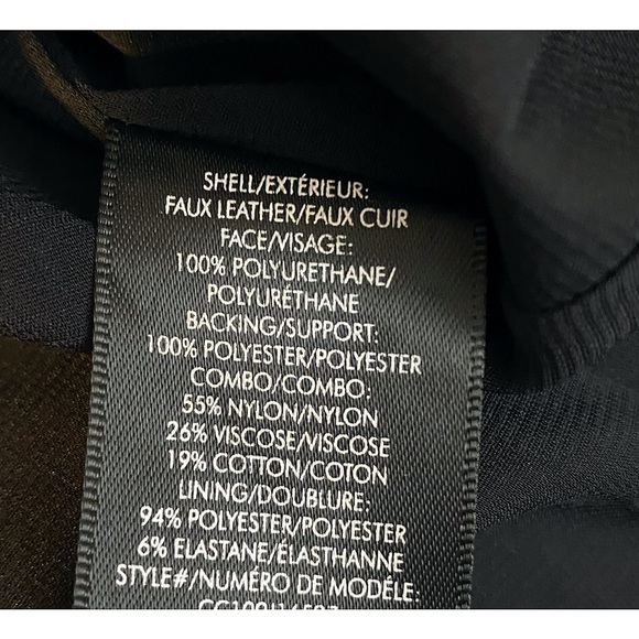 Alice + Olivia Mina Black Vegan Leather Lace Combo Mini Cocktail Dress - Picture 15 of 17